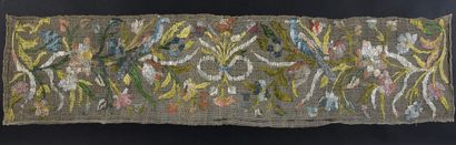 Rare panel in polychrome Buratto with birds,...