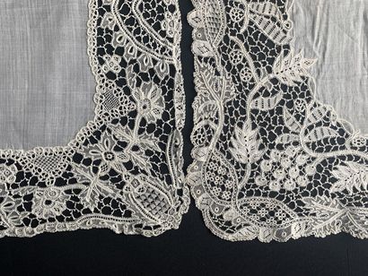 Two Youghal handkerchiefs, needlepoint, Ireland,...