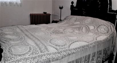 Normandy lace bonnet top, embroidery and...