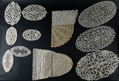 Placemats and saucers in bobbin lace, Belgium,...