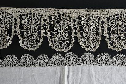 Two bobbin laces, Flanders or Italy, early...