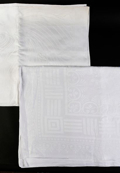 Two damask tablecloths, Art Nouveau, Hans...