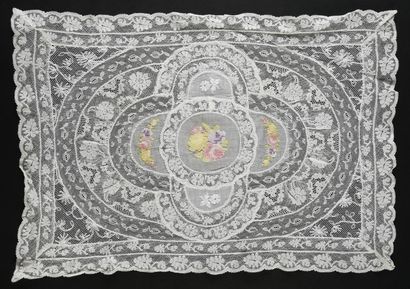 Placemats and cushions in a bonnet background,...