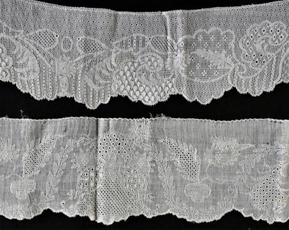 Three borders in Dresden embroidery, middle...
