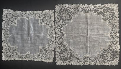 Two lace handkerchiefs, Brussels, end of...