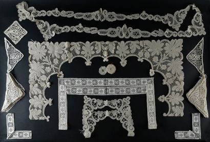 Bobbin lace inlays and surrounds, Belgium,...