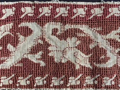 Three borders in pulled threads embroidered...
