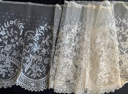 Long and wide crinoline flounce, application...