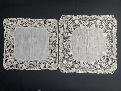 Two Youghal handkerchiefs, needlepoint, Ireland,...