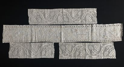 Border with vase and fantastic flowers, embroidery...