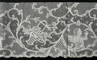Six lace borders, spindles, Belgium, beginning...