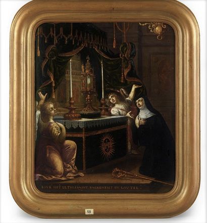 Painting on copper plate, French School,...