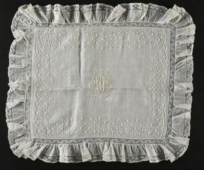 Three cushion covers, white embroidery, 2nd...