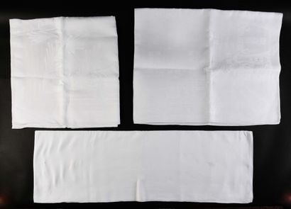 Three damask tablecloths, Art Nouveau, circa...