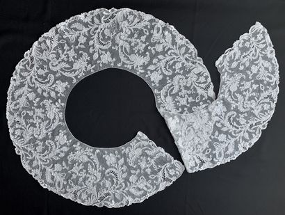 A Burano lace berthe neck, needlework, late...