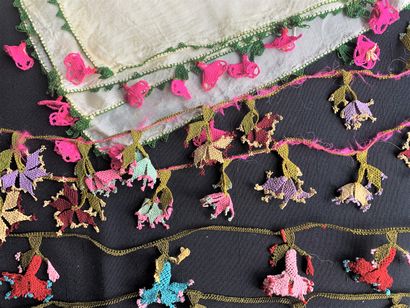 
Two fichus and two borders, Oya, needlepoint,...