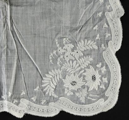Three embroidered handkerchiefs, 2nd half...