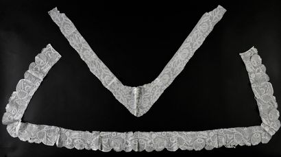 Dresden embroidery fichu border, mid 18th...