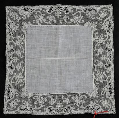 Eight handkerchiefs in Malines lace, Belgium,...
