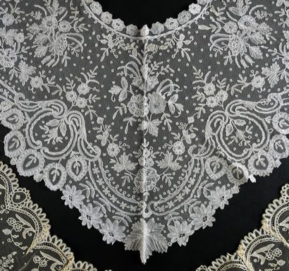 Three large collars in Brussels lace, 2nd...