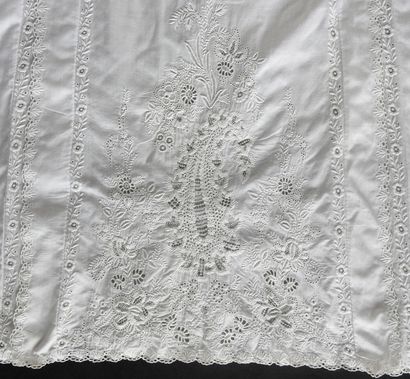 Superb christening gown, Ayrshire embroidery,...