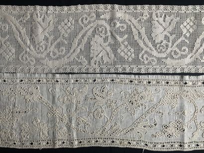 Border with vase and fantastic flowers, embroidery...