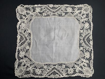 Two Youghal handkerchiefs, needlepoint, Ireland,...