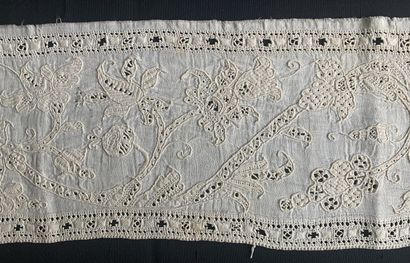 Border with vase and fantastic flowers, embroidery...