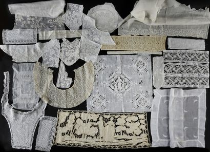 Important collection of white embroideries,...