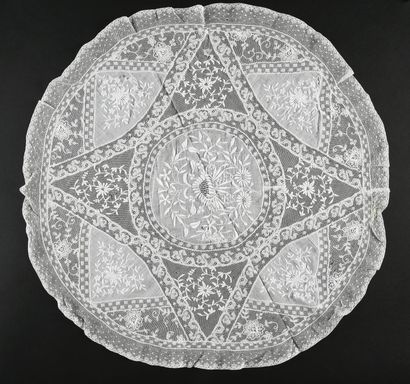 Placemats and cushions in a bonnet background,...