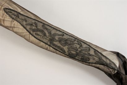 Chantilly lace stockings, spindles, circa...