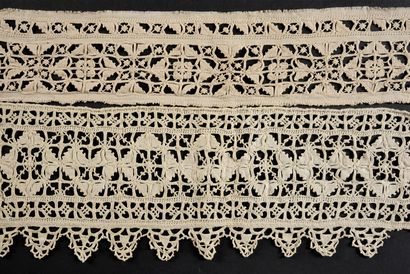 Three borders, Reticella, needlework, end...