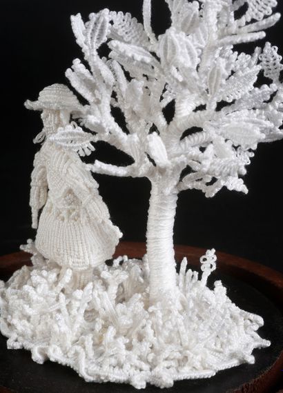 
Rare knotted lace sculpture, Margareten-Spitze,...