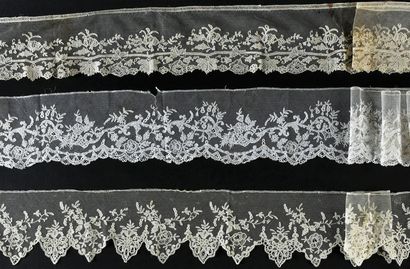 Seven borders in English or Brussels appliqué,...