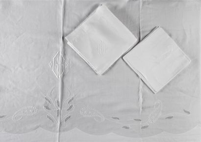 Embroidered bed set, sheet and its pillowcases,...
