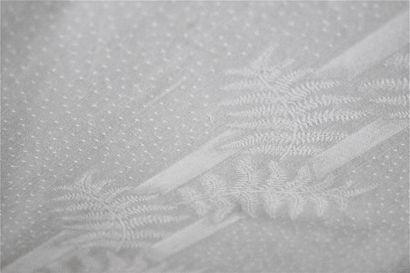 Banquet tablecloth with ferns, linen damask,...