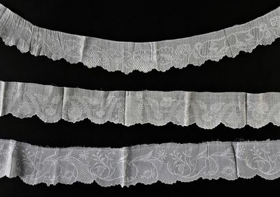 Three borders in Dresden embroidery, middle...