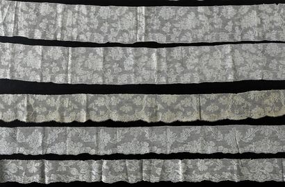 Nine Valenciennes borders, spindles, mid...