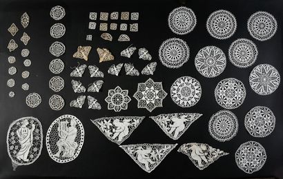 Reunion of lace inlays, 1st half of the 20th...