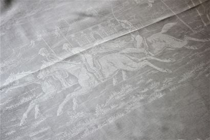Linen damask banquet tablecloth for horse...