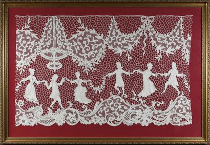 Large panel with round of characters, spindles...
