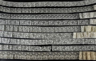 Eight borders in Malines lace, spindle, 2nd...