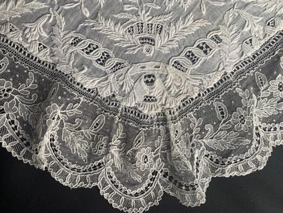 Two embroidered handkerchiefs, mid-19th century.
In...