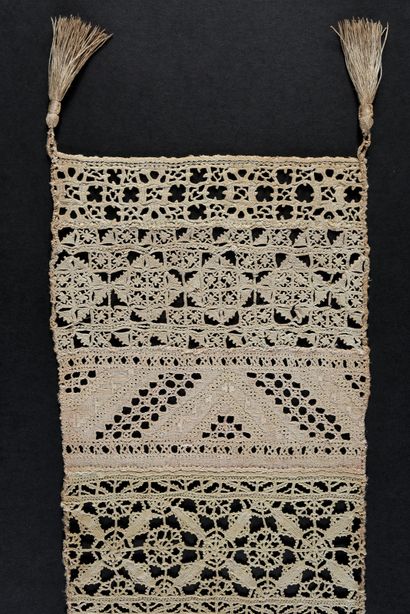 Rare cut-stitch panel, Italy, 2nd half of...