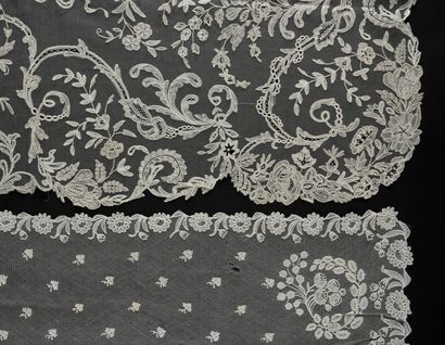 Apron and veil, applied from England, mid...
