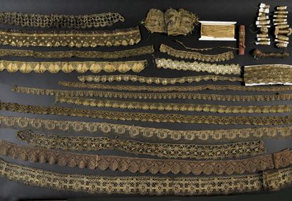 Important collection of metallic lace borders...