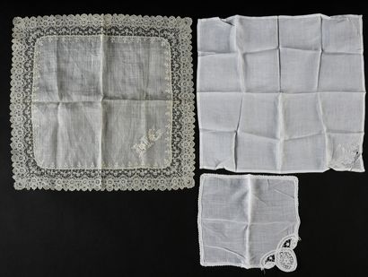 Gauze handkerchief, needlepoint, Belgium,...