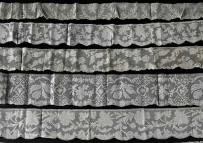 Nine Valenciennes borders, spindles, mid...