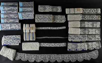 Long lengths of lace, bobbins, Belgium, 1st...