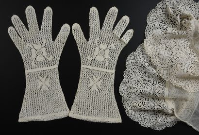 Stole, cuffs and gloves, Malta, spindles,...